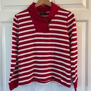 Ralph Lauren Red and White Cotton Sweater